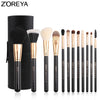ZOREYA Brand Makeup Brushes 12pc Professional Make Up Brush set With Cylinder High Quality 2017